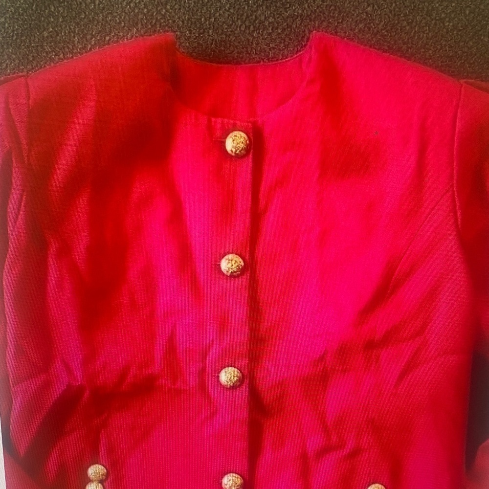 Milano New York Pretty Woman 100% Pure Wool Blazer in Red size 32